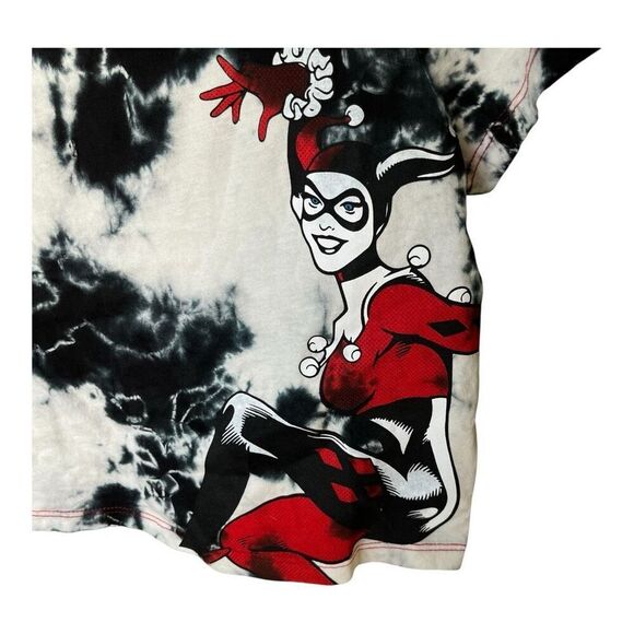 Unique Vintage Harley Quinn Cropped Tie Dye T-shirt XS New - Picture 2 of 4